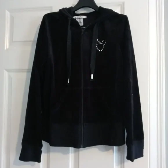 Disney Parks Mickey Mouse Black Velour Hoodie - Picture 2 of 5